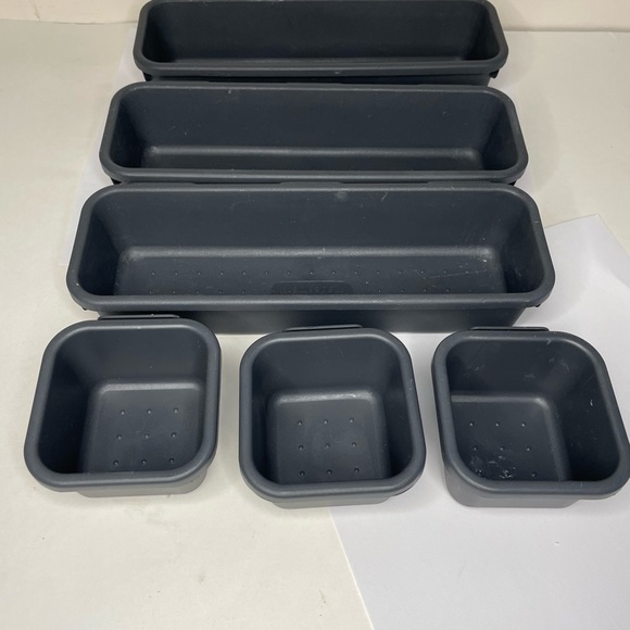 Made Smart Value 6 Piece Interlocking storage Bins Gray Storage - Picture 3 of 5